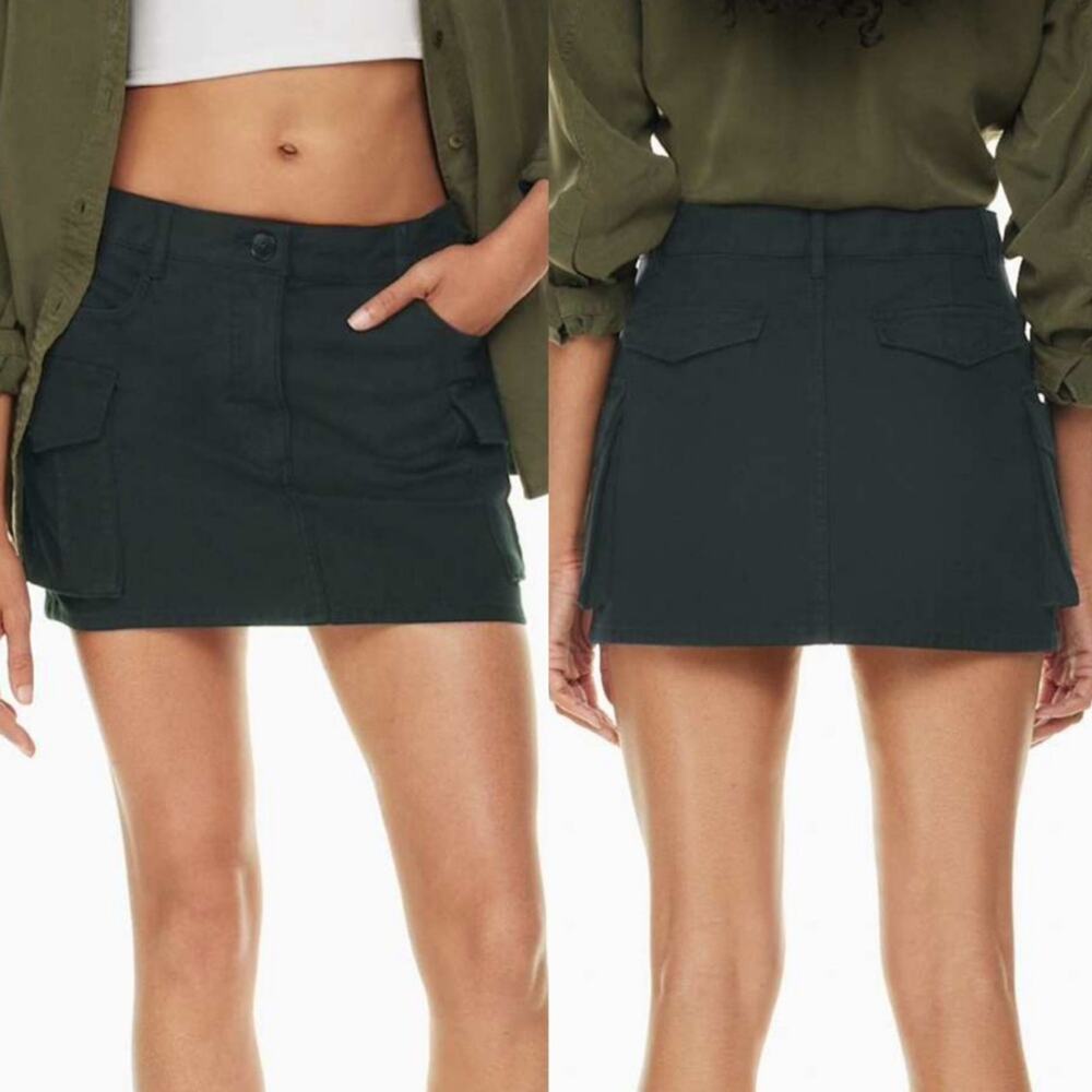 Wilfred Free Aritzia True Cargo Mini Skirt Black Size 0 Minimalist Preppy Skater